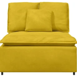 vidaXL Modulaire bank middenmodule met kussens 100 cm geel