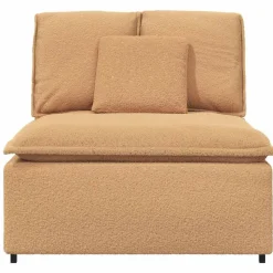 vidaXL Modulaire bank middenmodule met kussens 100 cm beige