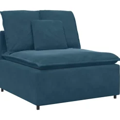vidaXL Modulaire bank middenmodule met kussens 100 cm blauw