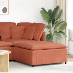 vidaXL Modulaire bank voetenbank module rood oranje 100x100x48 cm