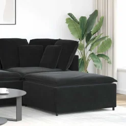 vidaXL Modulaire bank voetenbank module zwart 100x100x48 cm