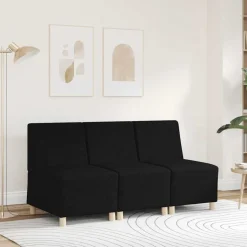 vidaXL Modulaire bank zonder armleuningen zwart 55 cm stof