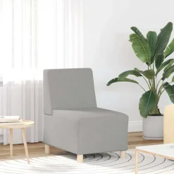 vidaXL Modulaire bank zonder armleuningen Wolkengrijs 55 cm stof