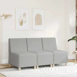 vidaXL Modulaire bank zonder armleuningen Wolkengrijs 55 cm stof