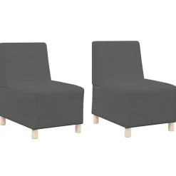 vidaXL Modulaire Bankeenheid Armlos 2 pcs Donkergrijs 55 x 74 x 82 cm