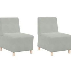 vidaXL Modulaire Bankeenheid Armlos 2 pcs Lichtgrijs 55 x 74 x 82 cm