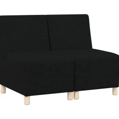 vidaXL Modulaire Bankeenheid Armlos 2 pcs Zwart 55 x 74 x 82 cm Stof