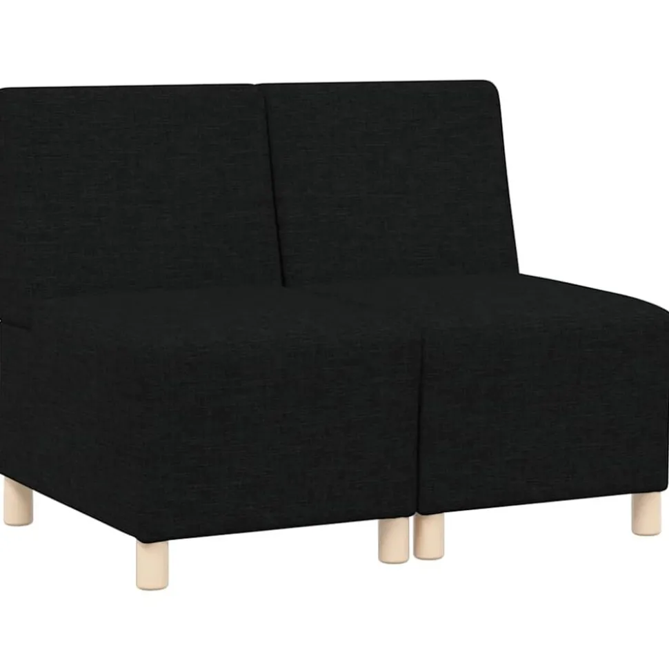 vidaXL Modulaire Bankeenheid Armlos 2 pcs Zwart 55 x 74 x 82 cm Stof