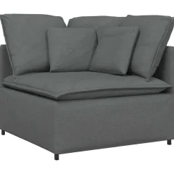 vidaXL Modulaire hoekbank met kussens 100 cm donkergrijs