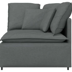 vidaXL Modulaire hoekbank met kussens 100 cm donkergrijs