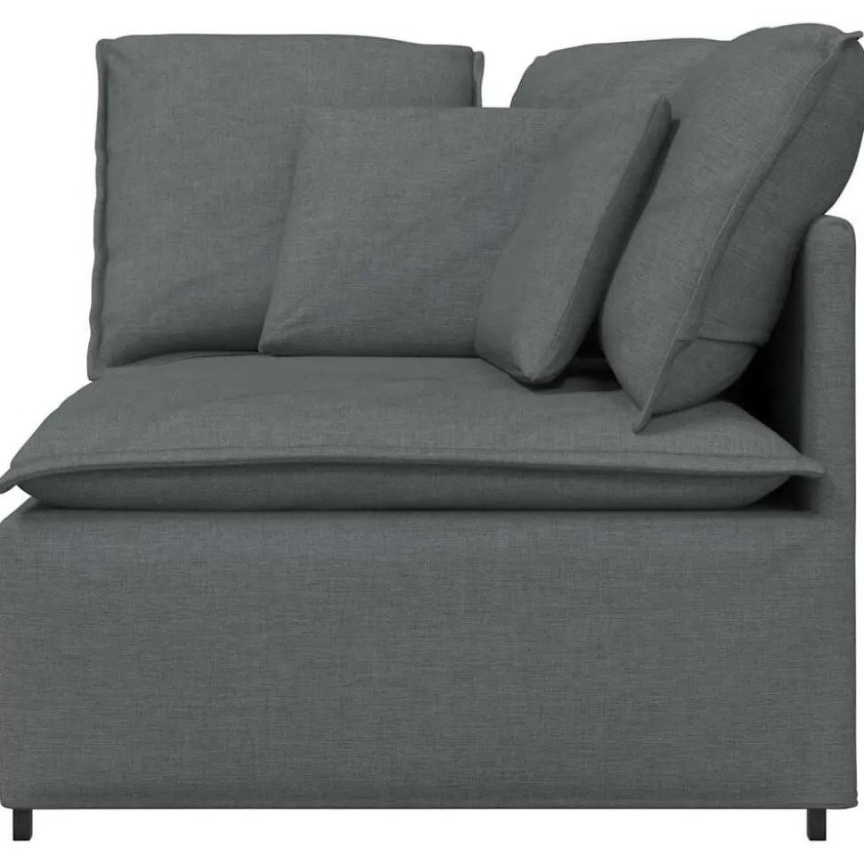 vidaXL Modulaire hoekbank met kussens 100 cm donkergrijs