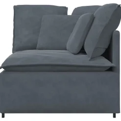 vidaXL Modulaire hoekbank met kussens 100 cm donkergrijs