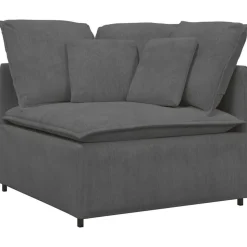 vidaXL Modulaire hoekbank met kussens 100 cm donkergrijs