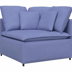 vidaXL Modulaire hoekmodule bank met kussens 100 cm spijkerblauw