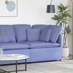 vidaXL Modulaire hoekmodule bank met kussens 100 cm spijkerblauw