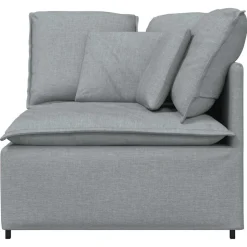 vidaXL Modulaire hoekmodule bank met kussens 100 cm lichtgrijs