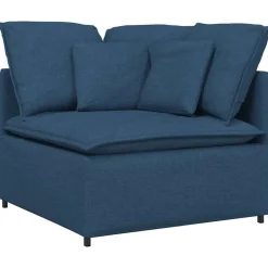 vidaXL Modulaire hoekmodule bank met kussens 100 cm blauw