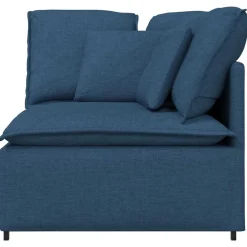 vidaXL Modulaire hoekmodule bank met kussens 100 cm blauw