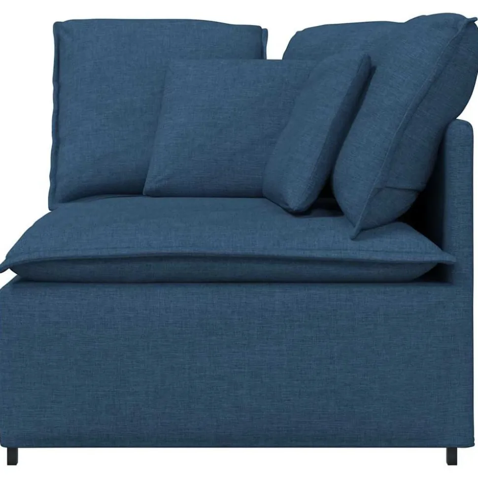 vidaXL Modulaire hoekmodule bank met kussens 100 cm blauw