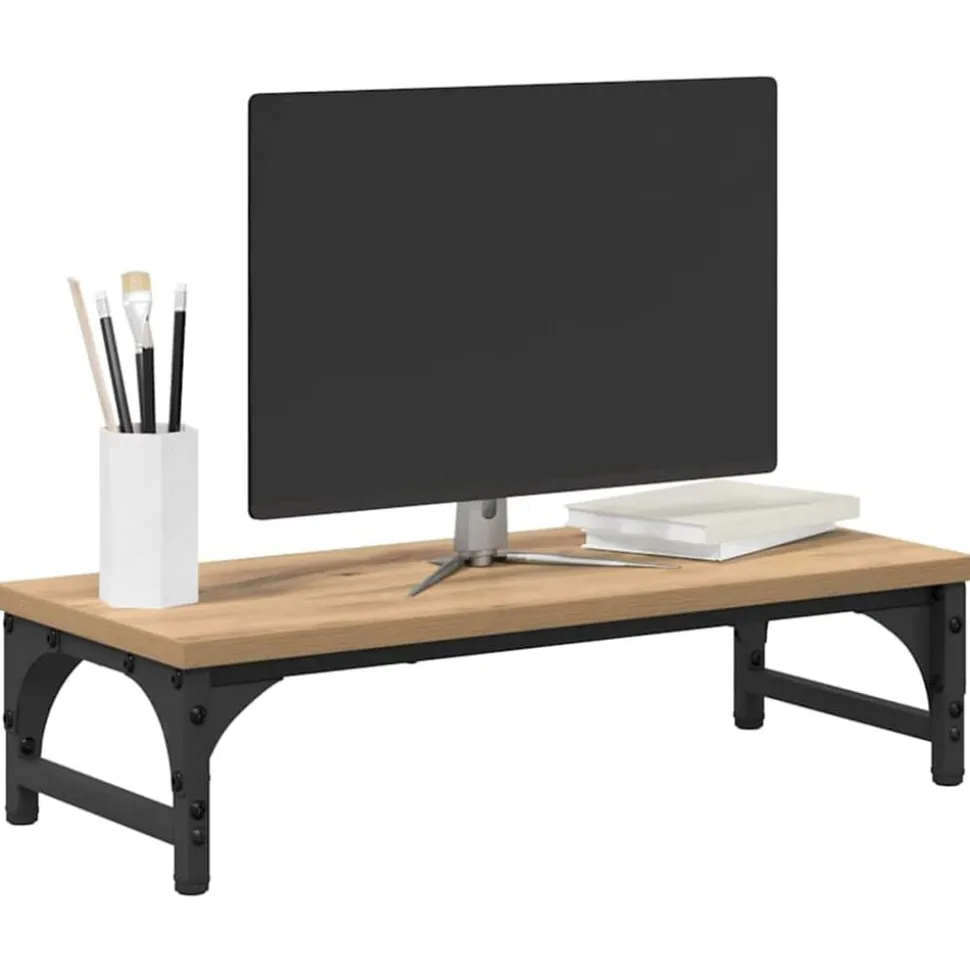 vidaXL Monitor Stand Artisan Eiken 55 x 23 x 14 cm Bewerkt hout