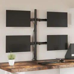 vidaXL Monitorbeugel VESA 75/100 mm zwart staal