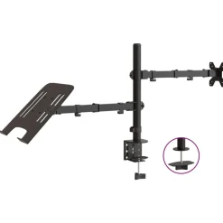 vidaXL Monitorbeugel VESA 75/100 mm zwart staal