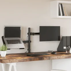 vidaXL Monitorbeugel VESA 75/100 mm zwart staal