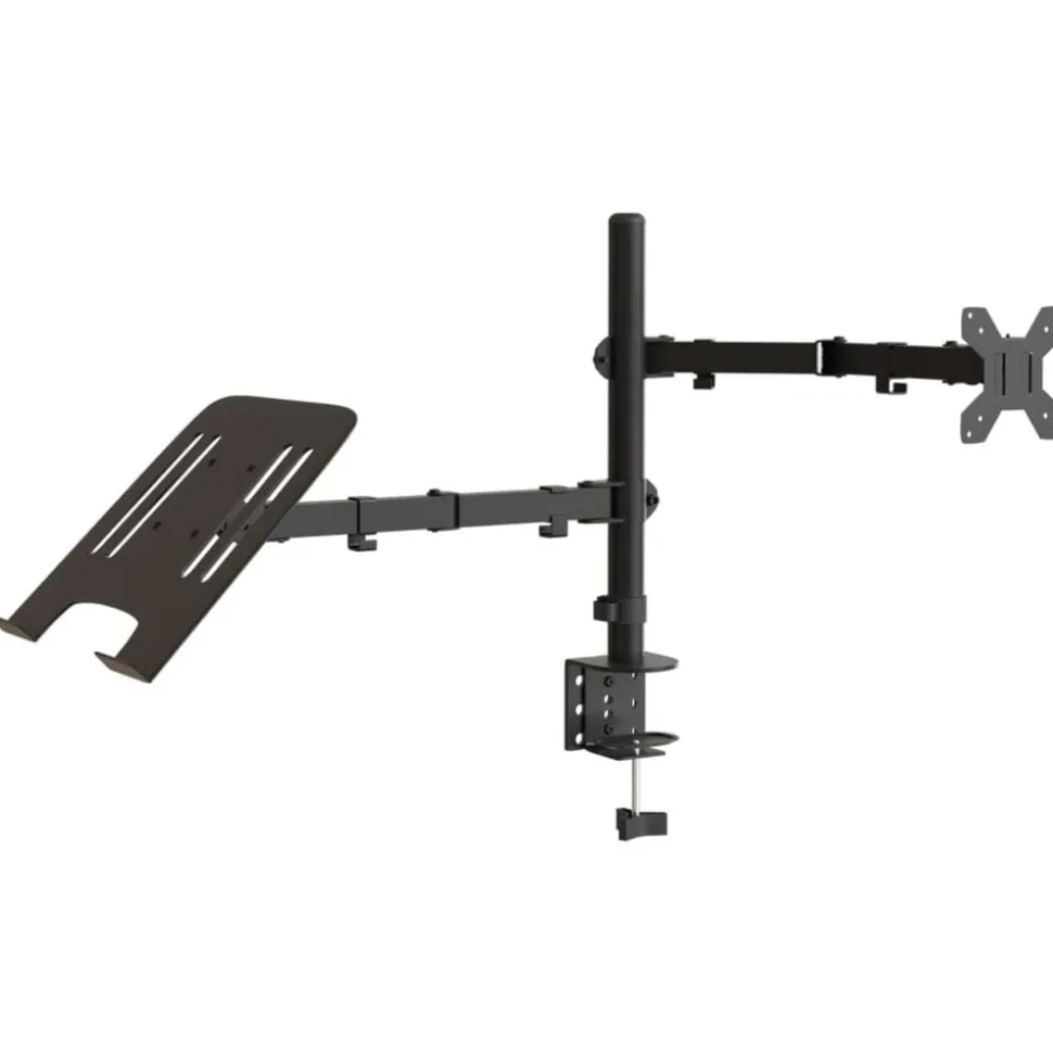 vidaXL Monitorbeugel VESA 75/100 mm zwart staal