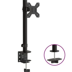 vidaXL Monitorbeugel VESA 75/100 mm zwart staal