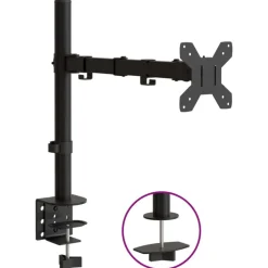 vidaXL Monitorbeugel VESA 75/100 mm zwart staal