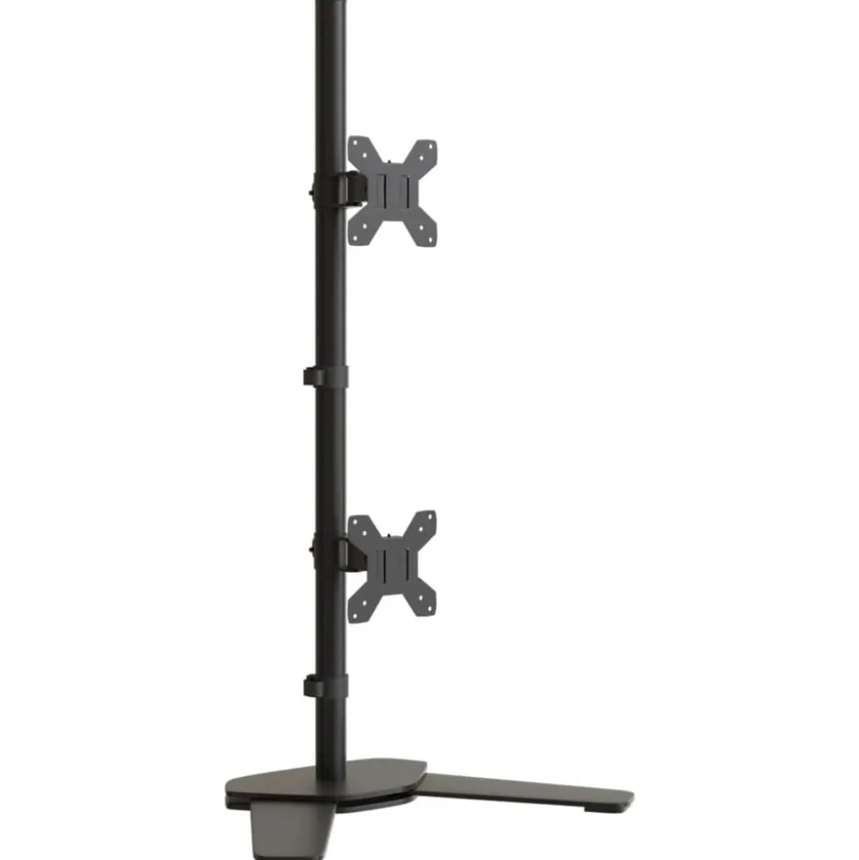 vidaXL Monitorstandaard dubbel VESA 75/100 mm staal zwart