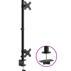 vidaXL Monitorstandaard dubbel VESA 75/100 mm staal zwart