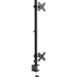vidaXL Monitorstandaard dubbel VESA 75/100 mm staal zwart