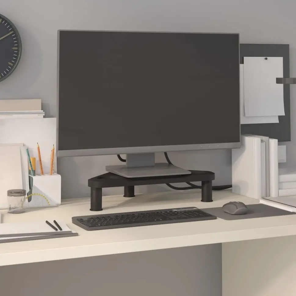 vidaXL Monitorstandaard hoek 49x28x10,5 cm zwart