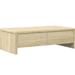 vidaXL Monitorstandaard met lades 50x27x15 cm hout sonoma eikenkleur