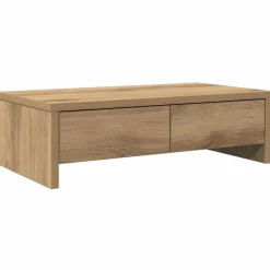 vidaXL Monitorstandaard met lades 50x27x15 cm hout artisanaal eiken
