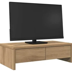 vidaXL Monitorstandaard met lades 50x27x15 cm hout artisanaal eiken