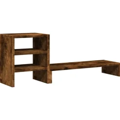vidaXL Monitorstandaard met bureau-organizer hout gerookt eikenkleurig