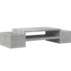 vidaXL Monitorstandaard met opbergruimte 70x27x15 cm hout betongrijs