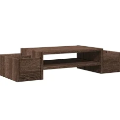 vidaXL Monitorstandaard met opbergruimte 70x27x15 cm hout bruin eiken