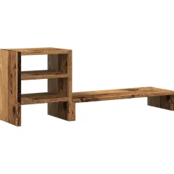 vidaXL Monitorstandaard met bureau-organizer hout oud houtkleurig