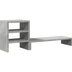 vidaXL Monitorstandaard met bureau-organizer bewerkt hout betongrijs
