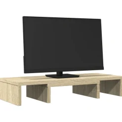 vidaXL Monitorstandaard verstelbaar 60x24x10,5 cm hout sonoma eiken