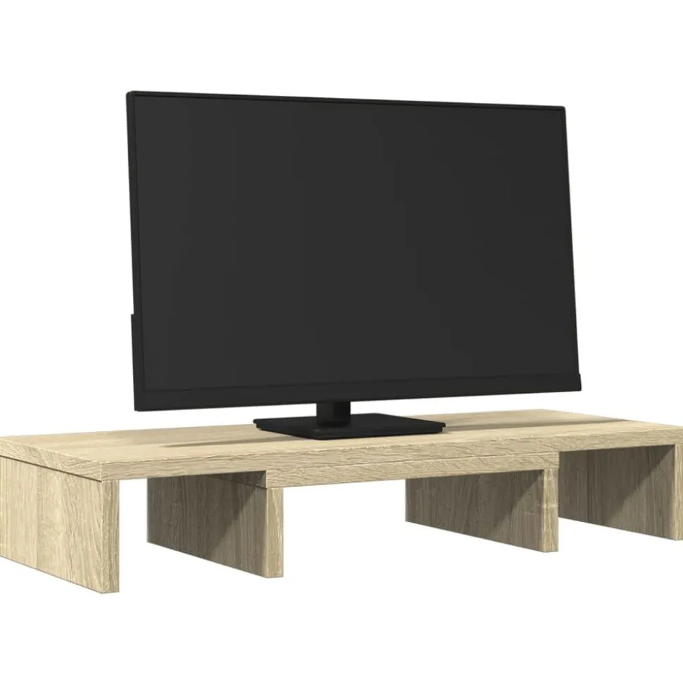 vidaXL Monitorstandaard verstelbaar 60x24x10,5 cm hout sonoma eiken