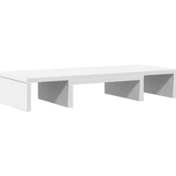 vidaXL Monitorstandaard verstelbaar 60x24x10,5 cm bewerkt hout wit