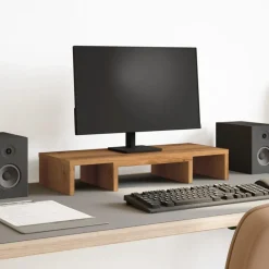 vidaXL Monitorstandaard verstelbaar 60x24x10,5cm hout artisanaal eiken