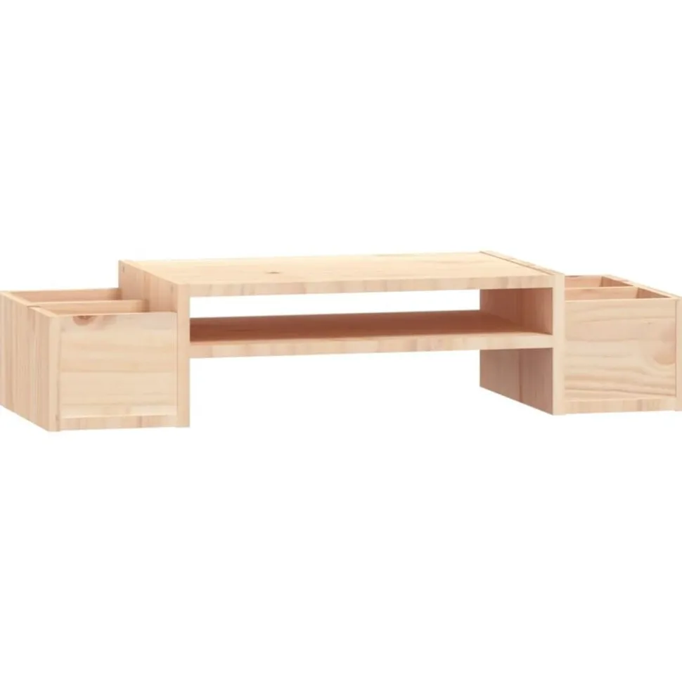 vidaXL Monitorstandaard 70x27,5x15 cm massief grenenhout