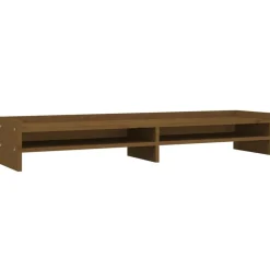 vidaXL Monitorstandaard 100x24x16 cm massief grenenhout honingbruin