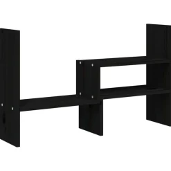 vidaXL Monitorstandaard (39-72)x17x43 cm massief grenenhout zwart