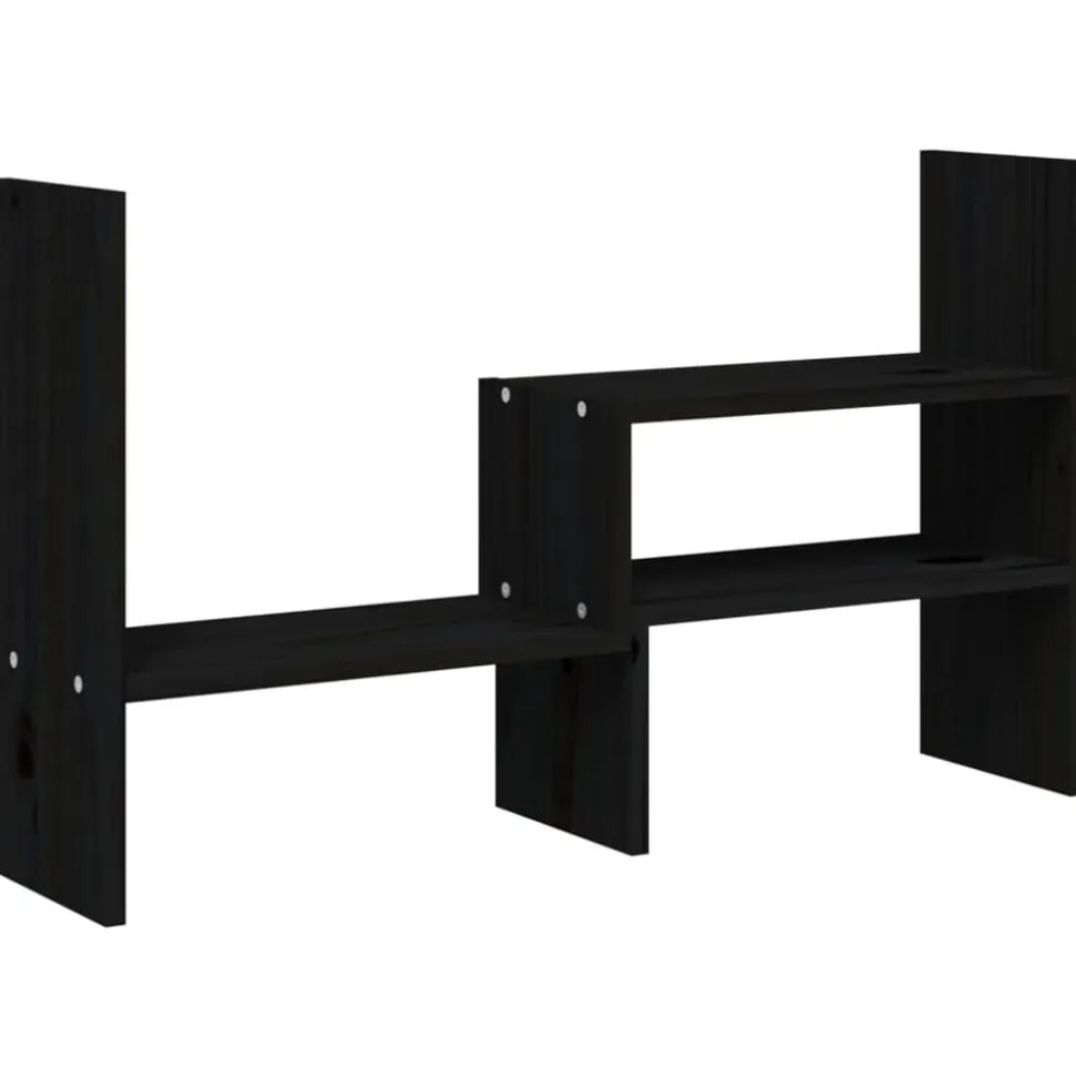 vidaXL Monitorstandaard (39-72)x17x43 cm massief grenenhout zwart